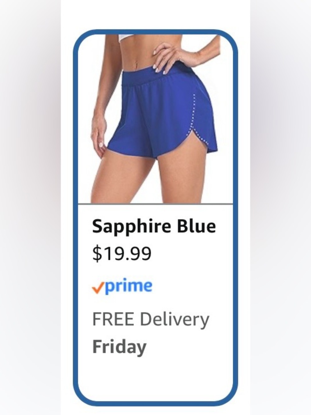 Lulu dupe~ HeyNuts-Mid-Rise Athletic Running Shorts in Bright Blue - Picture 3 of 5